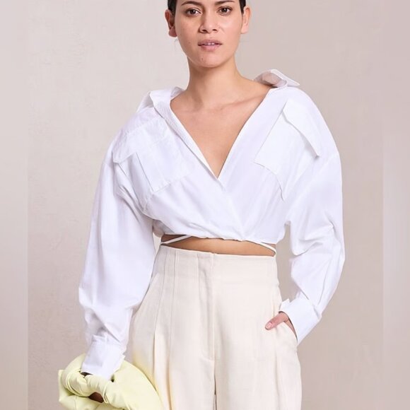 A.L.C. Corbin Cotton Top white blouse size 10 NWT - Picture 3 of 5